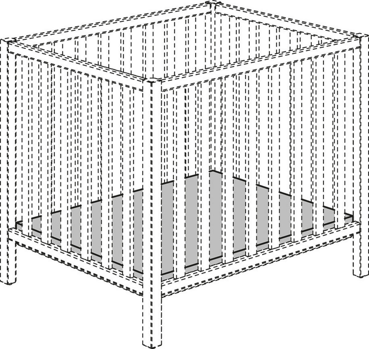 LAUFGITTERMATRATZE SCOTTY     - Brombeere, Basics, Textil (90,0/72,0/5,0cm) - Paidi