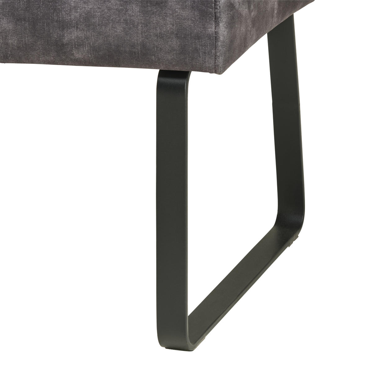 SITZBANK in Metall, Textil Dunkelgrau  - Dunkelgrau/Schwarz, LIFESTYLE, Textil/Metall (140/90/45cm) - MID.YOU