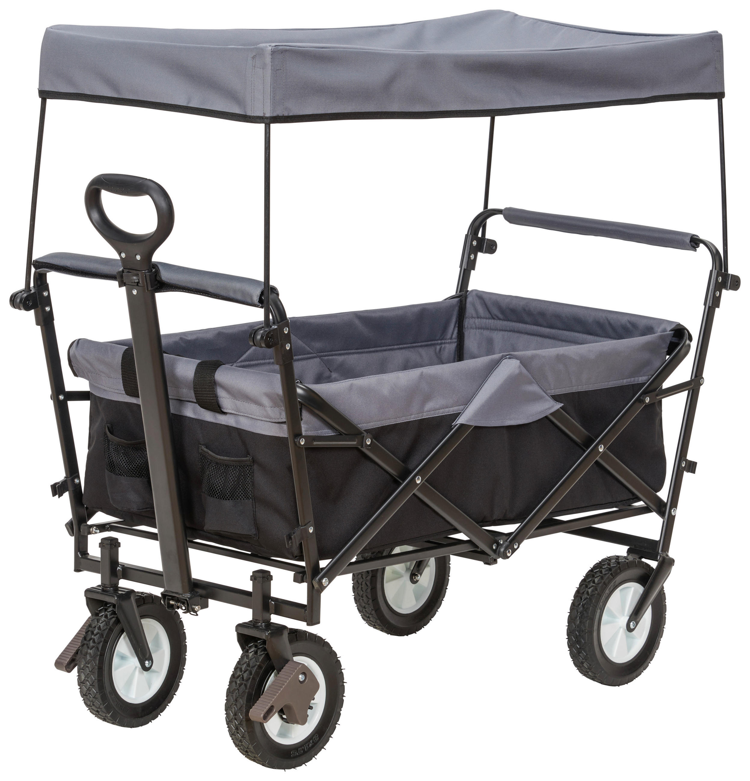 BOLLERWAGEN 100/50/102 cm  - Schwarz/Grau, Basics, Kunststoff/Textil (100/50/102cm) - My Baby Lou