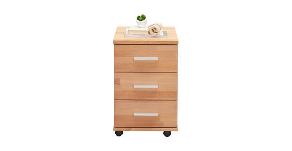 ROLLCONTAINER 40/63/60 cm  - Silberfarben/Buchefarben, Natur, Holz/Kunststoff (40/63/60cm) - Linea Natura