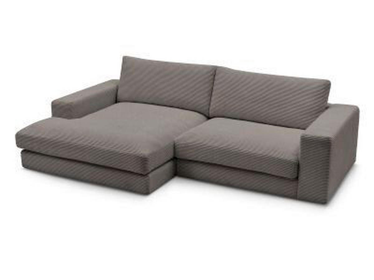 ECKSOFA  LEONARD Taupe Cord  - Taupe/Schwarz, MODERN, Kunststoff/Textil (159/274cm)