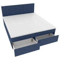 BOXBETT 160/200 cm,  in Blau, Topper, Matratzen, Bettschubladen, H3 = fest  - Blau/Schwarz, KONVENTIONELL, Kunststoff/Textil (160/200cm) - Boxxx