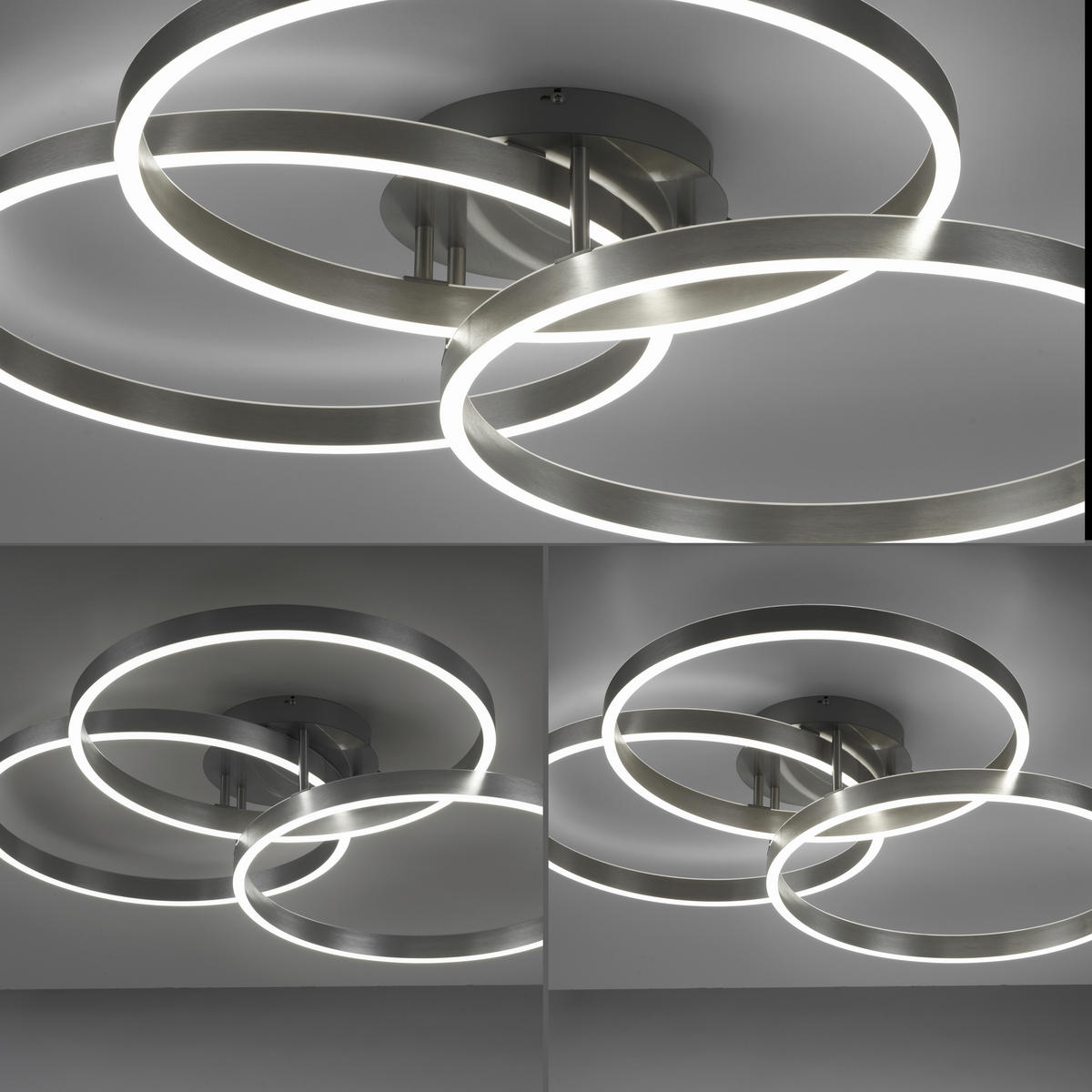 LED-DECKENLEUCHTE 75/71,1/15,1 cm   - Edelstahlfarben, Design, Kunststoff/Metall (75/71,1/15,1cm) - Paul Neuhaus