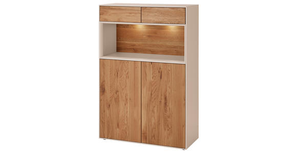 HIGHBOARD Sandfarben, Wildeiche  90/133/39 cm  - Sandfarben/Wildeiche, Design, Holz/Holzwerkstoff (90/133/39cm) - Dieter Knoll
