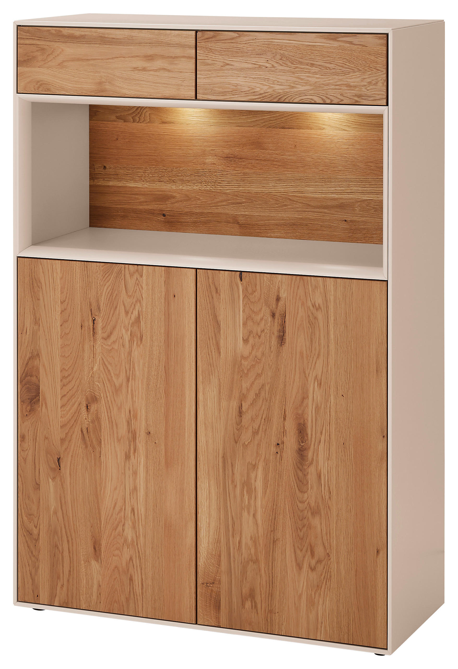 Dieter Knoll Highboard Sand, Wildeiche 90x133x39 cm