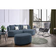 ECKSOFA in Chenille Blau  235/166 cm  - Blau/Beige, MODERN, Kunststoff/Textil (235/166cm) - Hom`in