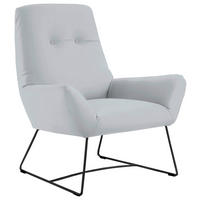 SESSEL in Echtleder Weiss  - Weiss/Schwarz, Design, Leder/Metall (82/102/81cm) - Pure Home Lifestyle