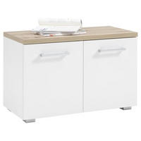 GARDEROBNA KLOP bela, barve hrasta - srebrne barve/barve hrasta, Konvencionalno, umetna masa/leseni material (78/50/38cm) - Xora