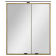 SPIEGELSCHRANK 60/70/20 cm  - Eichefarben/Schwarz, KONVENTIONELL, Glas/Holz (60/70/20cm) - Linea Natura