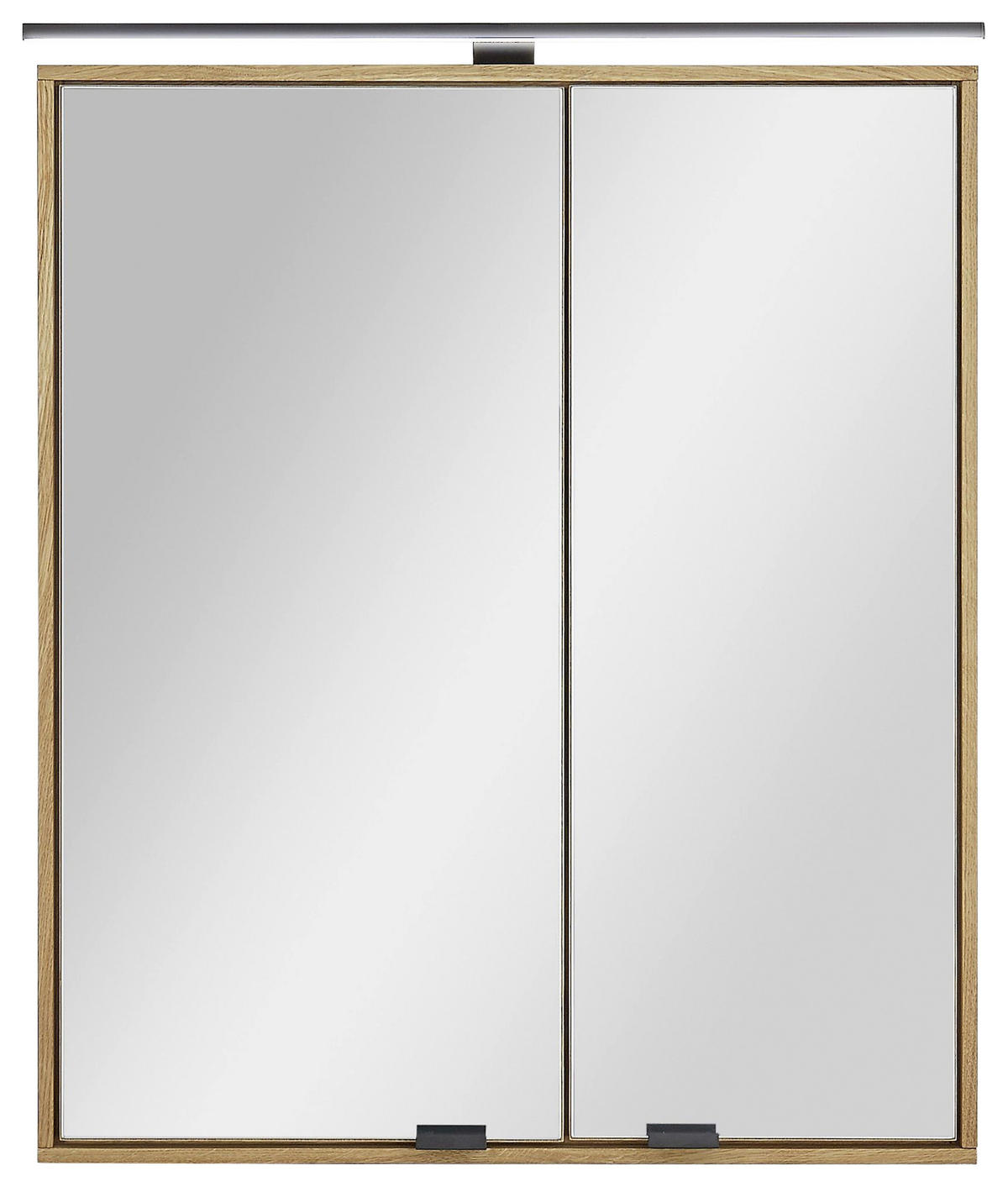 SPIEGELSCHRANK 60/70/20 cm  - Eichefarben/Schwarz, KONVENTIONELL, Glas/Holz (60/70/20cm) - Linea Natura