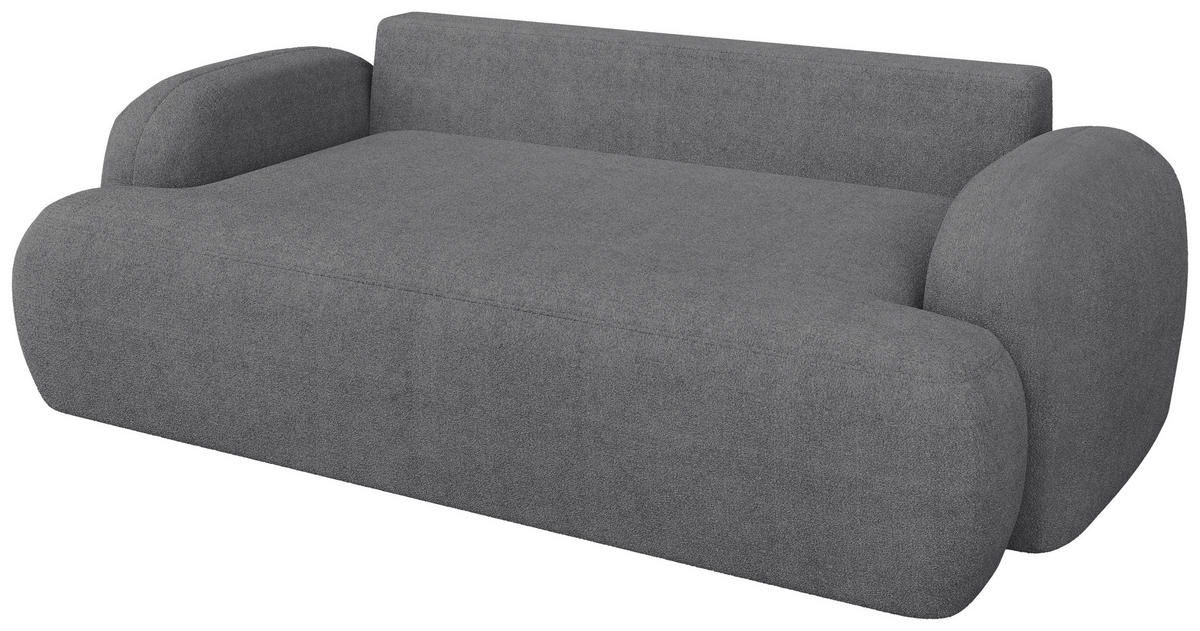 2-SITZER-SOFA Sevilla Plus in Bouclé Dunkelgrau  - Dunkelgrau/Schwarz, Design, Kunststoff/Textil (210/92/110cm) - MID.YOU