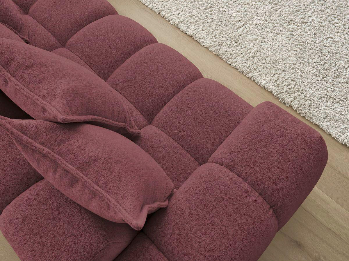 ECKSOFA Ottomane rechts  EVEREST Rot Flachgewebe  - Rot/Schwarz, MODERN, Kunststoff/Textil (352/210cm) - Livetastic