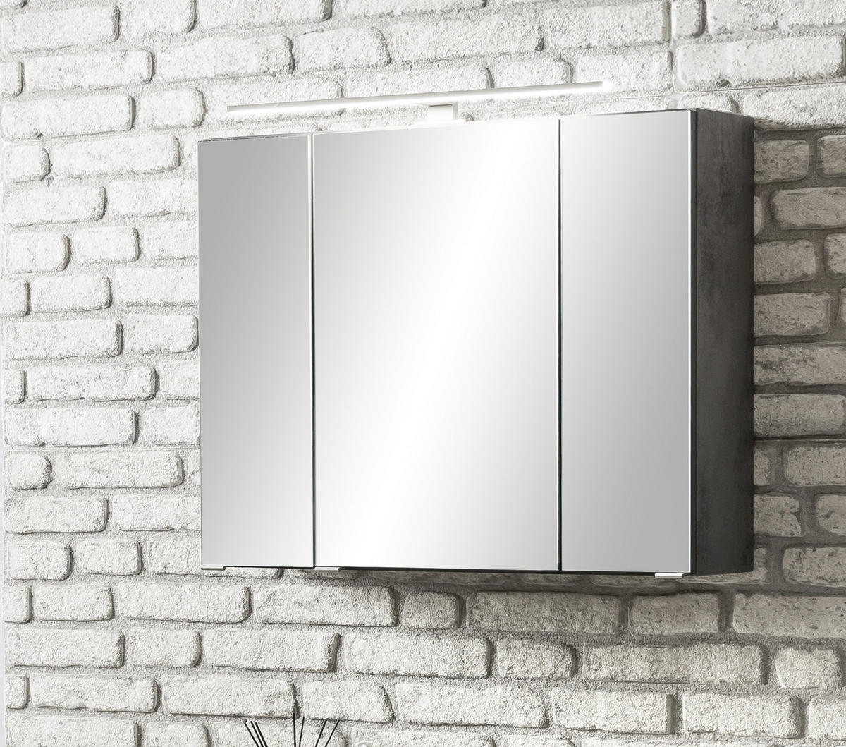 Spiegelschrank (3-türig) in Grau hier kaufen