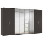 DREHTÜRENSCHRANK 400/223/61 cm,  in Graphitfarben, 8-türig  - Chromfarben/Edelstahlfarben, Basics, Glas/Holzwerkstoff (400/223/61cm) - Novel