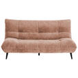 2-SITZER-SOFA  in Mikrofaser Rosa  - Schwarz/Rosa, KONVENTIONELL, Textil/Metall (198/100/101cm) - Hom`in