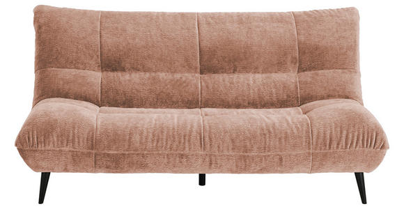 2-SITZER-SOFA  in Mikrofaser Rosa  - Schwarz/Rosa, KONVENTIONELL, Textil/Metall (198/100/101cm) - Hom`in