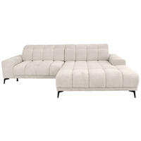 ECKSOFA inkl.Funktionen Perlmutt Chenille  - Perlmutt/Schwarz, MODERN, Textil/Metall (300/195cm) - Xora