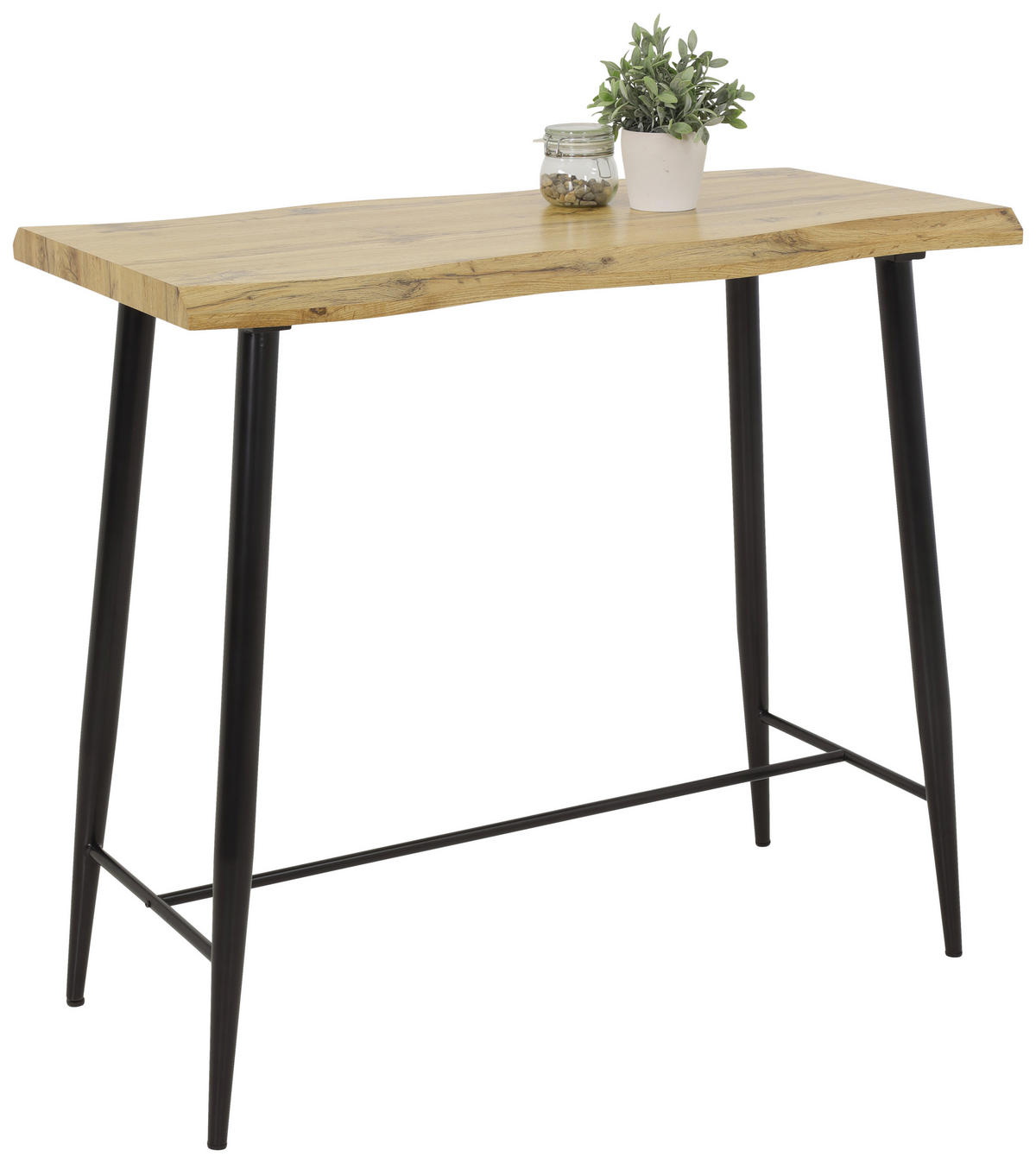 BARTISCH rechteckig Schwarz, Eichefarben  - Eichefarben/Schwarz, MODERN, Holzwerkstoff/Metall (120/60/108,5cm) - Boxxx