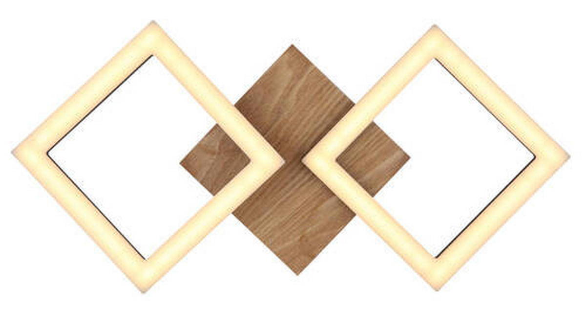 LED-DECKENLEUCHTE 18 W    46/22,5/7 cm  - Dunkelbraun/Opal, Design, Holz/Kunststoff (46/22,5/7cm) - Globo