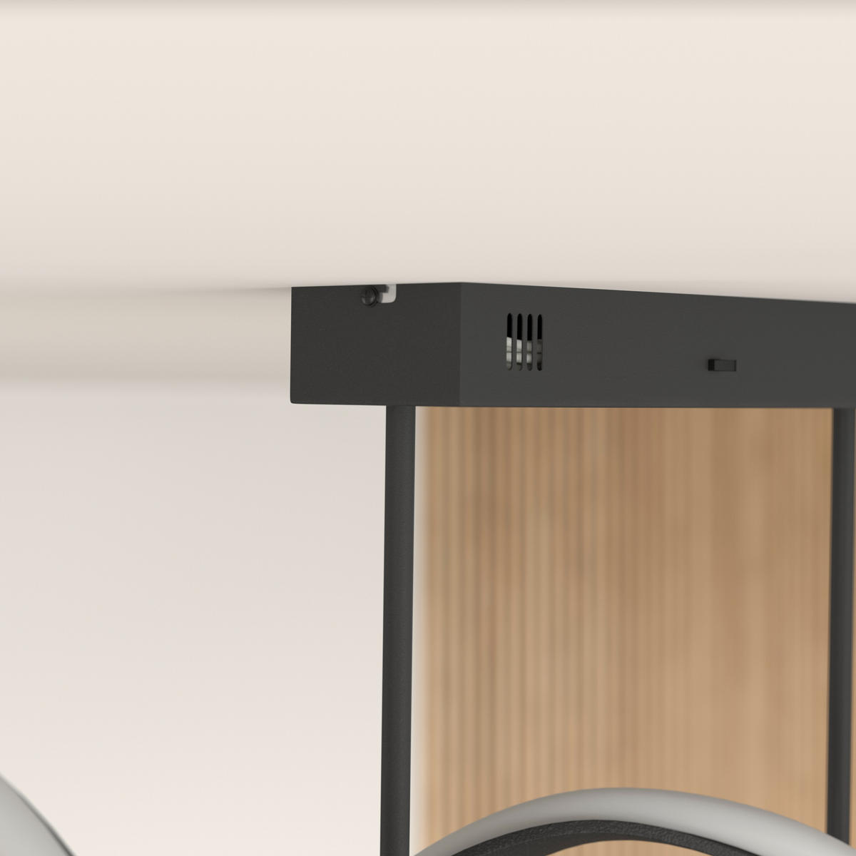LED-DECKENLEUCHTE Bracknell 120/22/32 cm   - Schwarz, Design, Kunststoff/Metall (120/22/32cm) - Novel