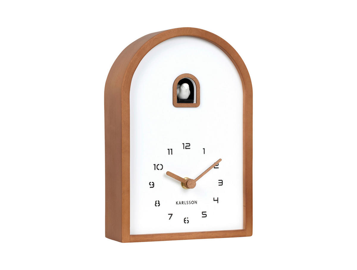 TISCHUHR Curva Dunkelbraun 17/25/6 cm  - Dunkelbraun, Basics, Holz (17/25/6cm) - Karlsson