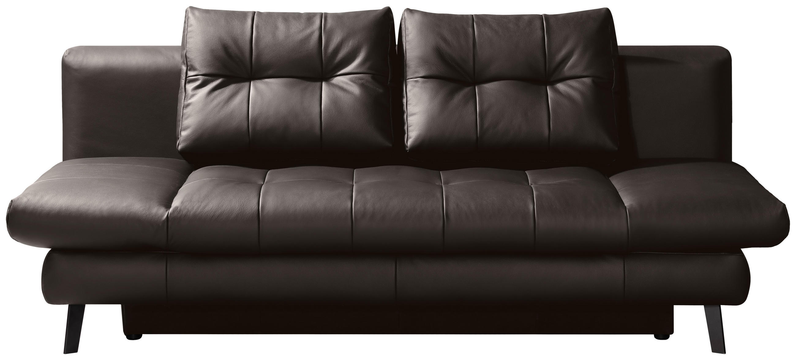 SCHLAFSOFA in Echtleder Braun  - Schwarz/Braun, Design, Leder/Metall (209/94/94cm) - Novel
