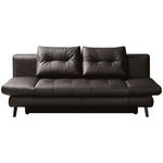 SCHLAFSOFA Braun Echtleder  - Schwarz/Braun, Design, Leder/Metall (209/94/94cm) - Novel