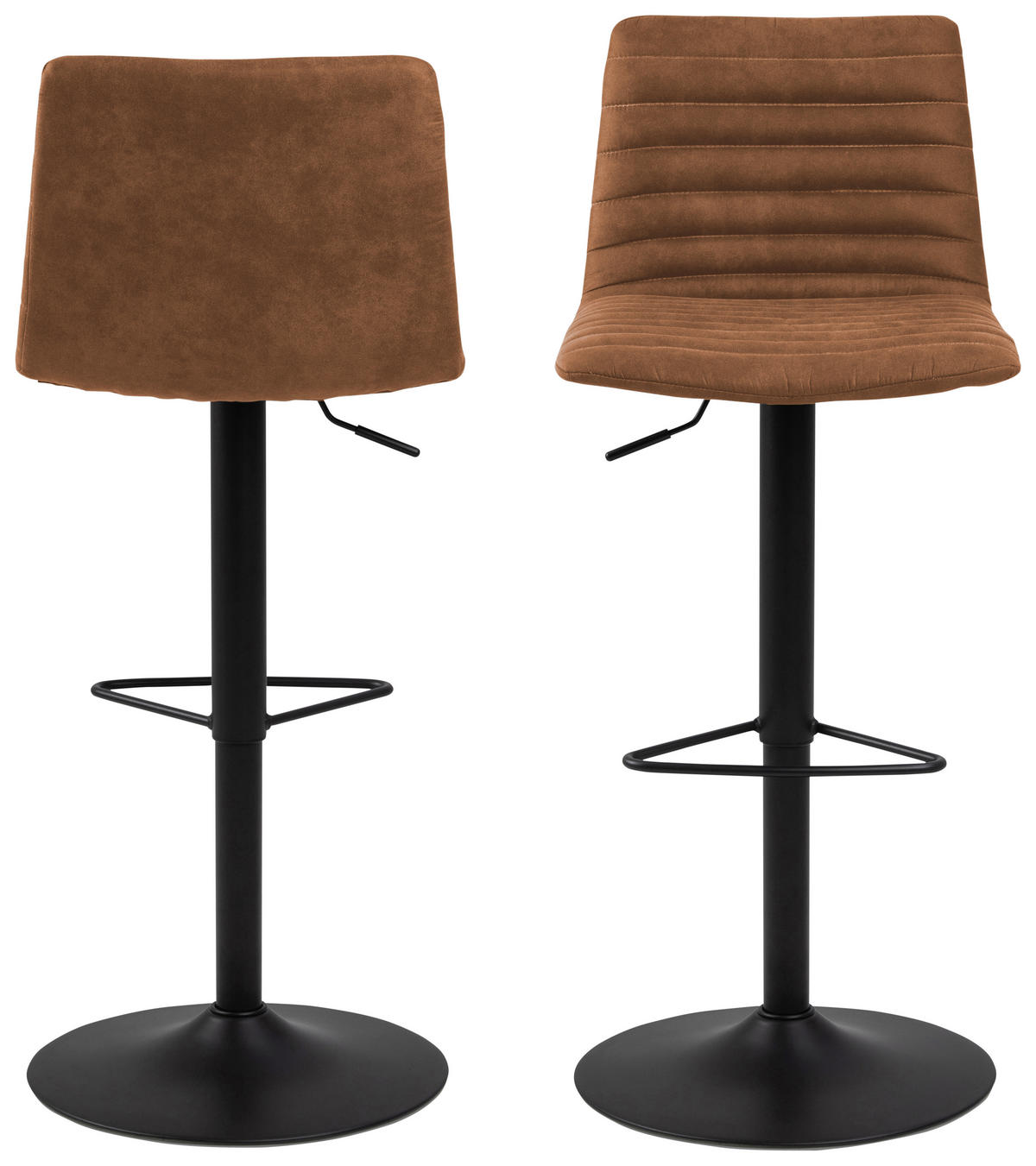 BARHOCKER in Textil Braun  - Schwarz/Braun, Trend, Textil/Metall (50/110,5/46cm) - MID.YOU