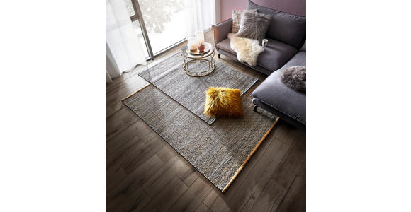 HANDWEBTEPPICH 70/130 cm Jupiter Currygelb  - Currygelb, Natur, Textil (70/130cm) - Linea Natura