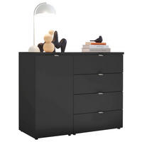 KOMÓD 100/78,4/43 cm  - krómszínű/grafitszürke, Basics, faalapú anyag/fém (100/78,4/43cm) - Dieter Knoll