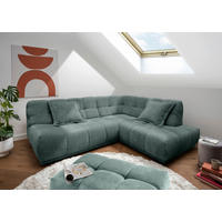 ECKSOFA Chenille Türkis  - Türkis/Schwarz, Modern, Kunststoff/Textil (254/203cm) - Livetastic