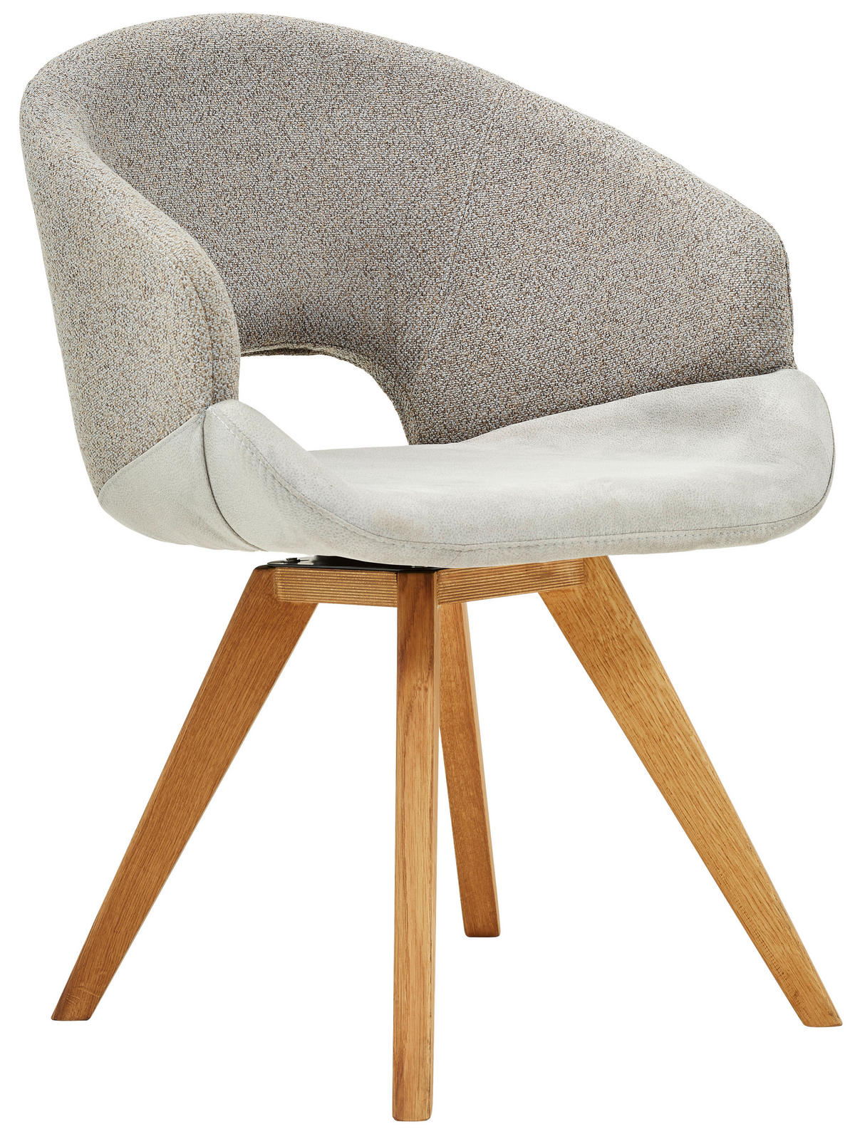 ARMLEHNSTUHL  in Webstoff  - Eichefarben/Grau, Design, Holz/Textil (58/83/59cm) - Linea Natura