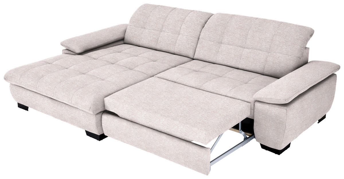 ECKSOFA in Webstoff Hellrosa  180/265 cm  - Hellrosa/Schwarz, Design, Textil/Metall (180/265cm) - Carryhome