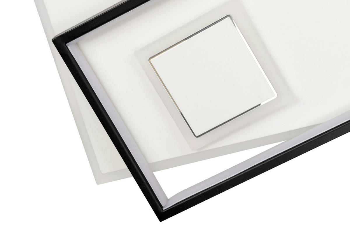 LED-DECKENLEUCHTE Richmond 70/30/6 cm  - Schwarz/Weiß, LIFESTYLE, Kunststoff/Metall (70/30/6cm) - Novel