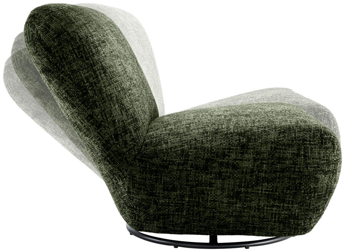 XXL-SESSEL in Struktur Dunkelgrün  - Dunkelgrün/Schwarz, Trend, Textil/Metall (95/77/94cm) - Livetastic