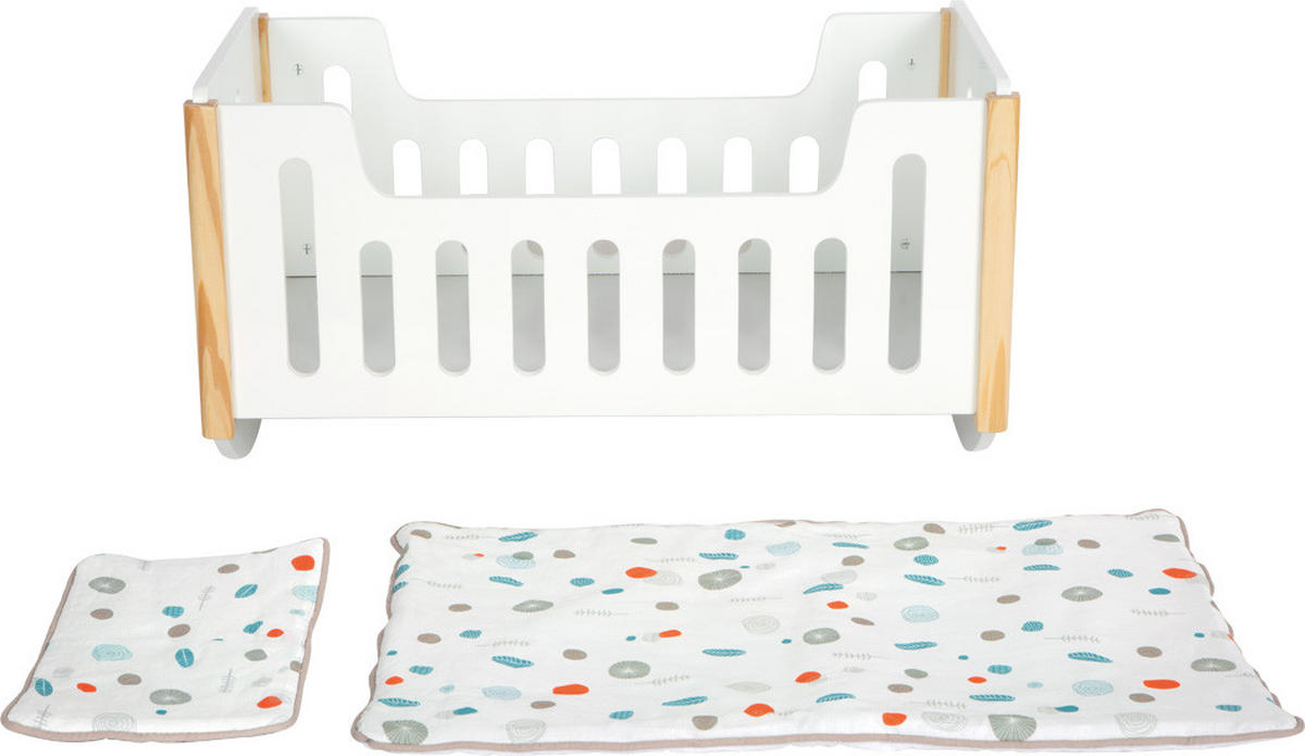 PUPPENBETT Little Button  - Multicolor, Basics, Holz/Textil (49/27/28cm) - small foot