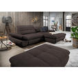 ECKSOFA in Mikrofaser Braun  - Schwarz/Braun, Design, Textil/Metall (290/198cm) - Xora