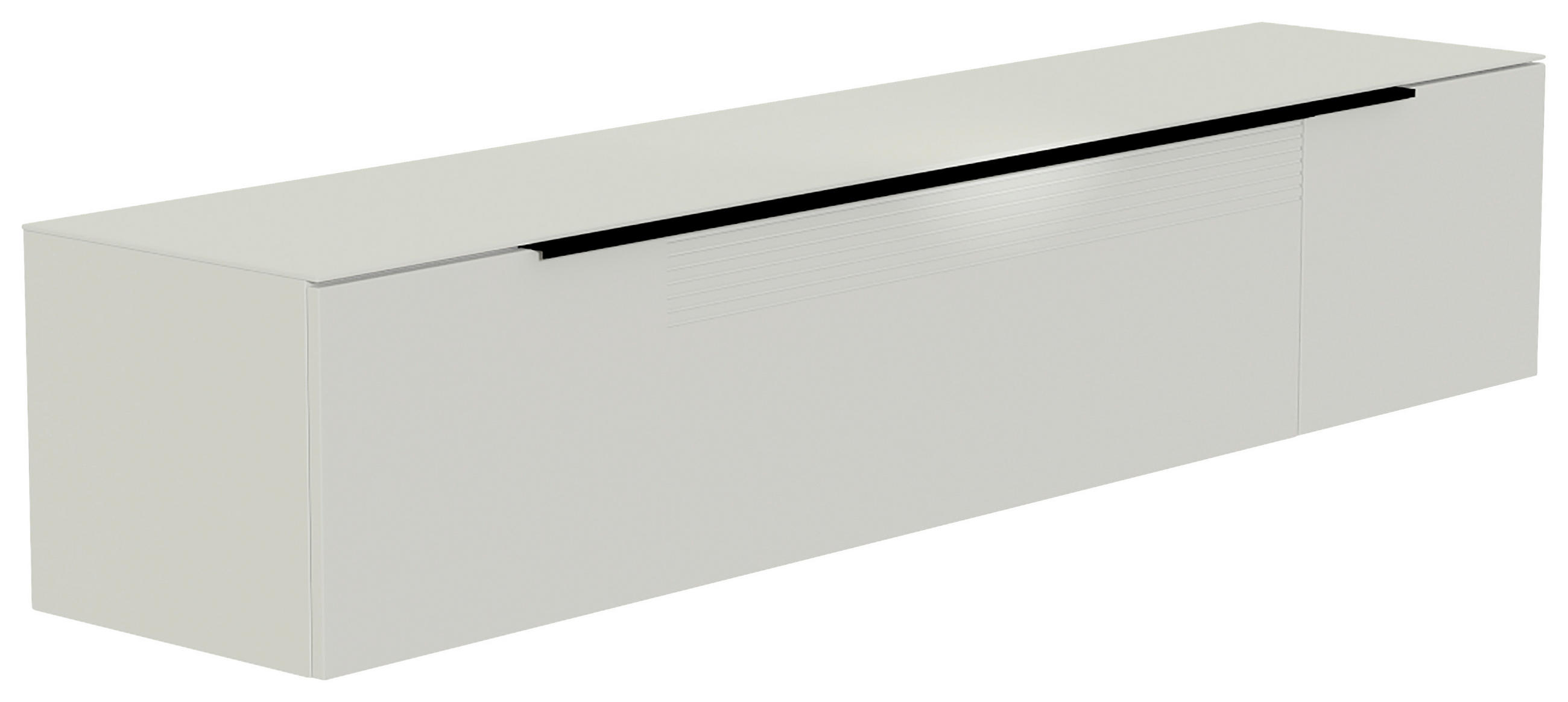 LOWBOARD  210/41/45 cm  Beimöbel erhältlich, hängend, Abdeckplatte aus Glas  - Schwarz/Weiß, Design, Glas/Holzwerkstoff (210/41/45cm) - Moderano