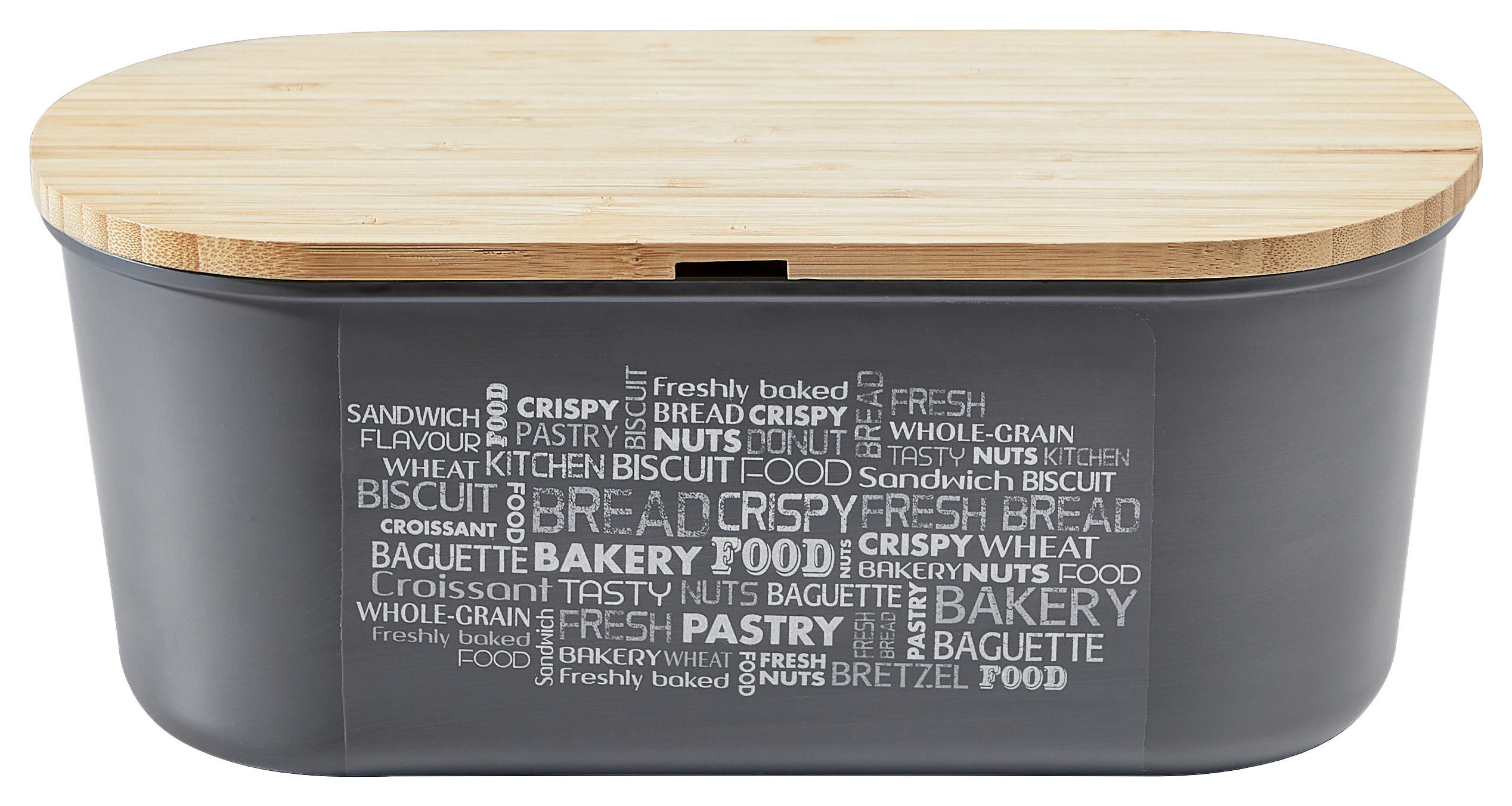 BROTBOX  - Grau, Basics, Holz/Kunststoff (34/14/18cm) - Homeware Profession.