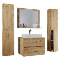 BADEZIMMER 5-teilig  in 127 cm  - Honigeiche/Weiß, MODERN, Glas/Keramik (127cm) - MID.YOU