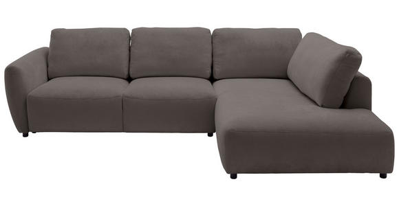 ECKSOFA  in Chenille Dunkelbraun  307/224 cm  - Dunkelbraun/Schwarz, KONVENTIONELL, Kunststoff/Textil (307/224cm) - Hom`in