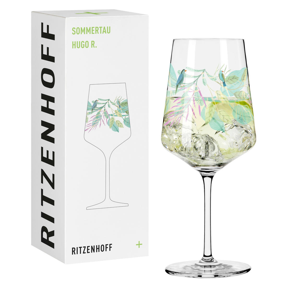 SPRITZERGLAS 544 ml  - Rosa/Grün, LIFESTYLE, Glas (9,3/22,5/9,3cm) - Ritzenhoff