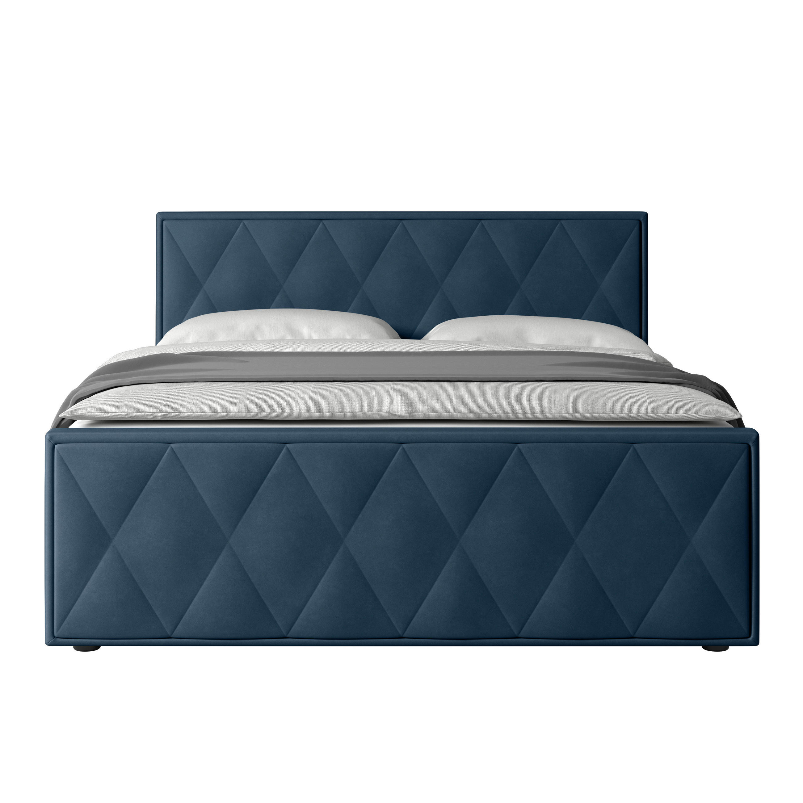 Thumbnail - Mid.you Boxspringbett, Blau, Textil, Buche, Birke,Birke, Buche, teilmassiv, Hartholz,teilmassiv, Hartholz, H3, 7-Zonen, ...