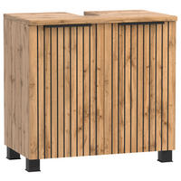 WASCHBECKENUNTERSCHRANK 60/54/35 cm  - Eiche Wotan/Schwarz, Modern, Holzwerkstoff/Kunststoff (60/54/35cm) - Held