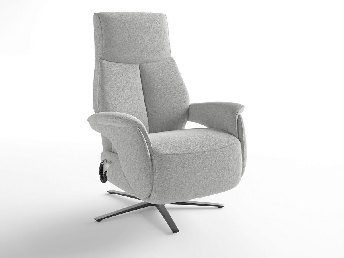 RELAXSESSEL Textil Silberfarben  - Silberfarben/Schwarz, Basics, Textil/Metall (75/110/85cm) - Sit & More