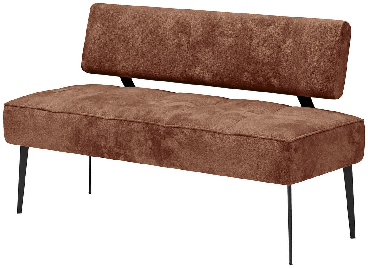 SITZBANK 162/90/65 cm Webstoff Terracotta Metall  - Terracotta/Schwarz, MODERN, Textil/Metall (162/90/65cm) - Welnova