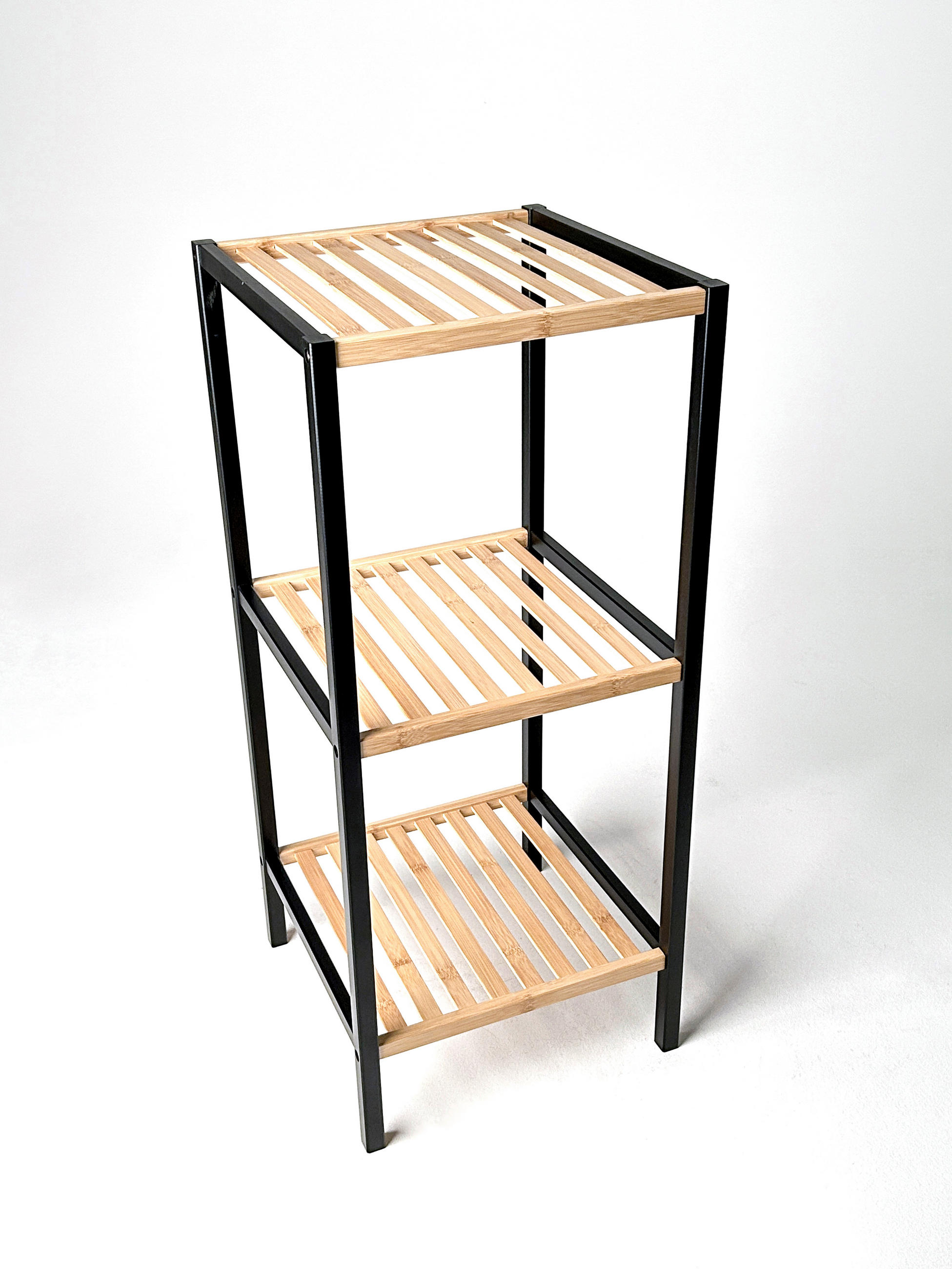 REGAL Bambus Hartholz Naturfarben, Schwarz  - Schwarz/Naturfarben, Design, Holz (35/81/35cm)