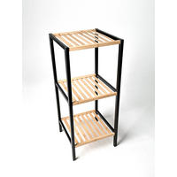 REGAL Bambus Hartholz Naturfarben, Schwarz  - Schwarz/Naturfarben, Design, Holz (35/81/35cm)