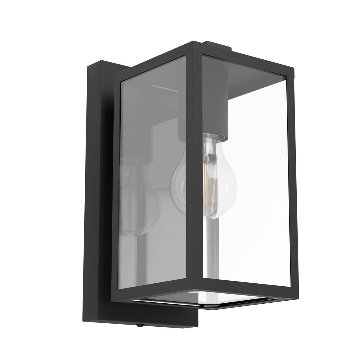 VONKAJŠIE NÁSTENNÉ SVIETIDLO, 16,5/12/27 cm  - číra/čierna, Konventionell, kov/sklo (16,5/12/27cm) - Eglo