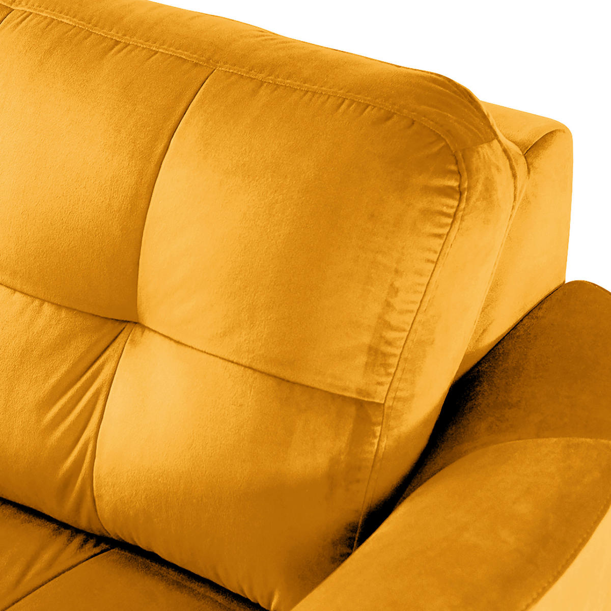 ECKSOFA Gelb Samt  - Gelb/Buchefarben, Design, Holz/Textil (190/236cm) - Livetastic